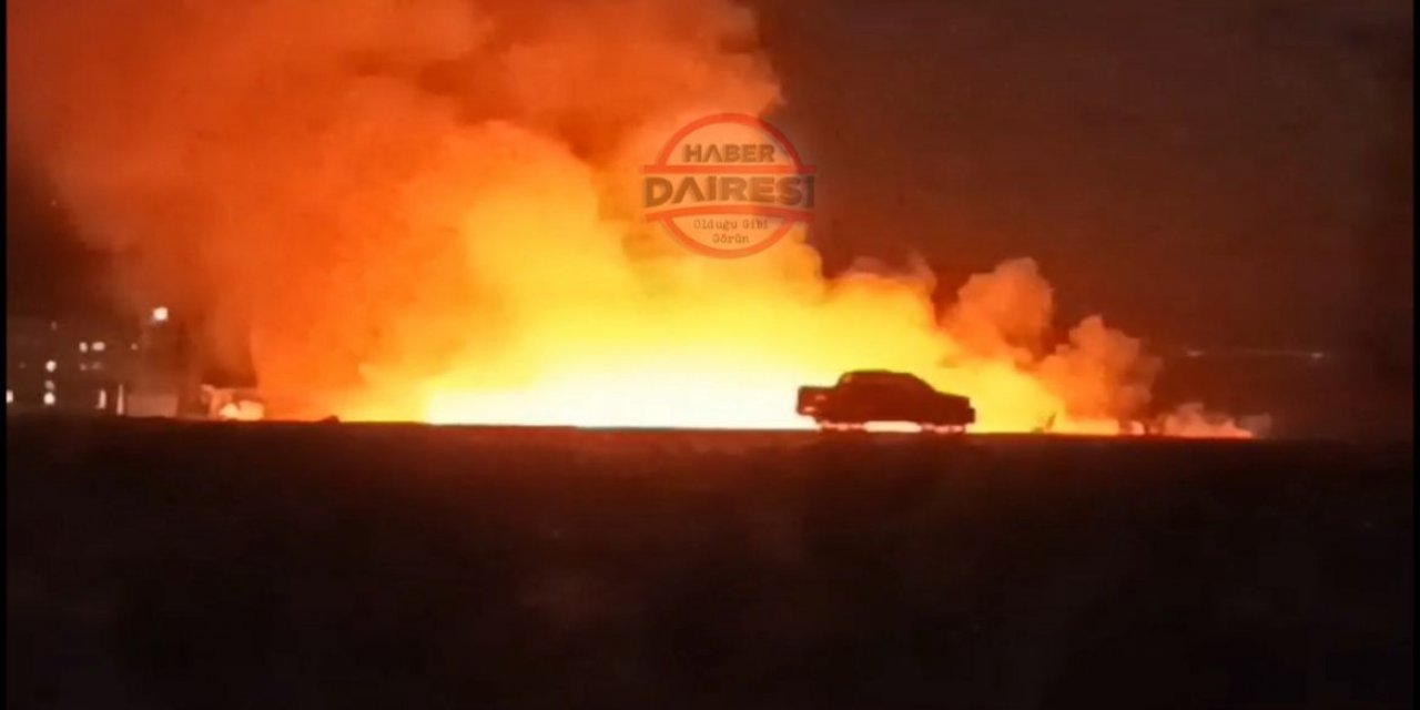 Konya’da cezaevi lojmanları önünde korkutan yangın
