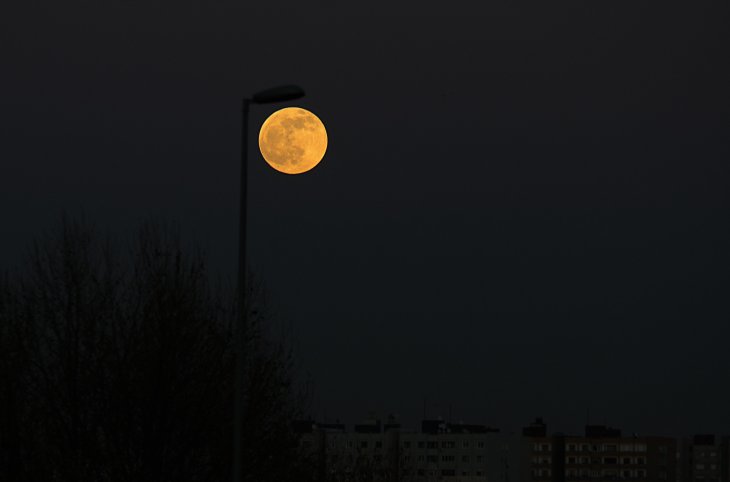  Yılın ilk ay tutulmasından önce, dolunayın parlaklığı dikkat çekti