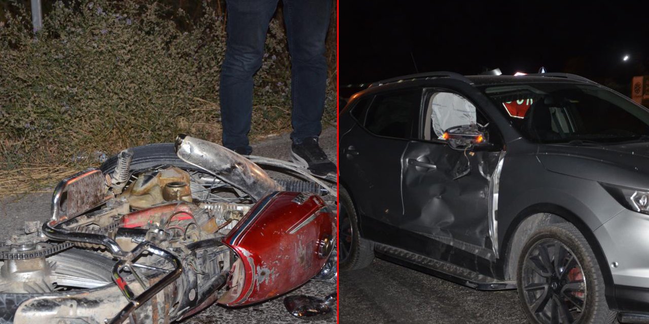 Konya’da plakasız motosiklet otomobille çarpıştı, 1 kişi ağır yaralandı