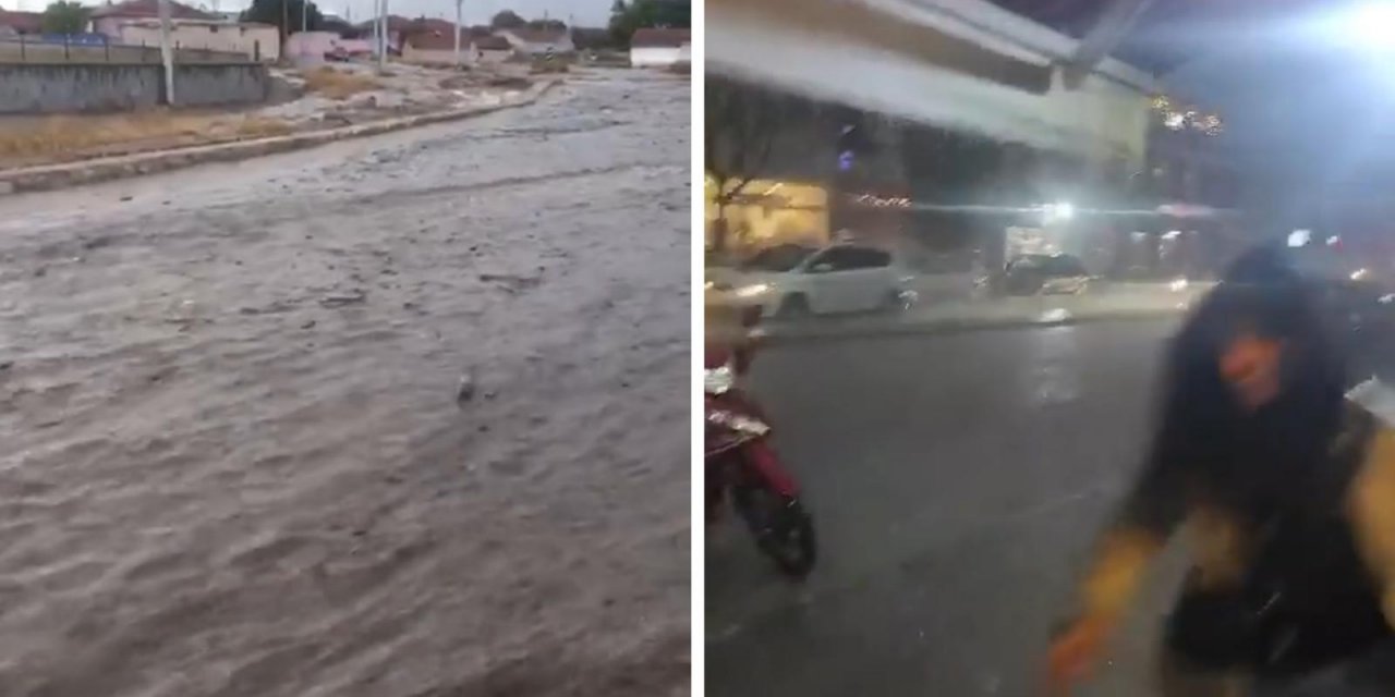 Konya’nın 2 ilçesini kuvvetli yağış vurdu