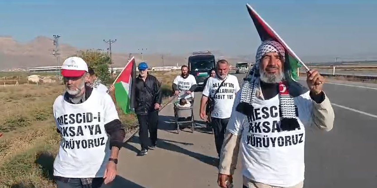 Filistin’e destek için bin 200 kilometrelik yürüyüş başladı