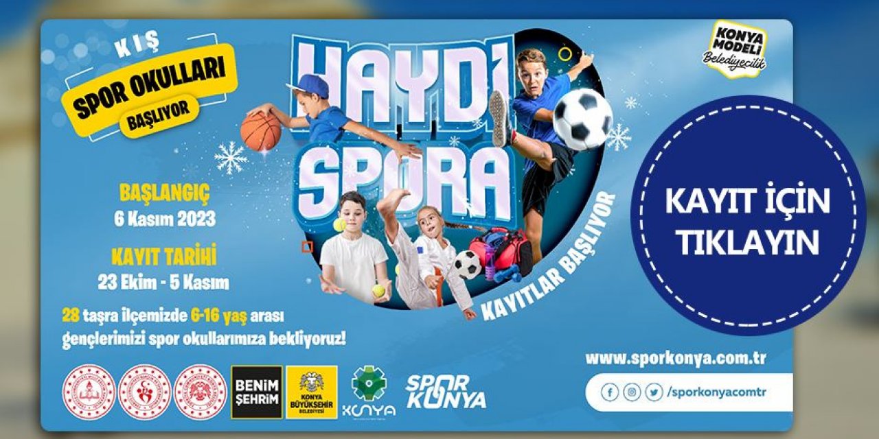 Konya Büyükşehir Kış Spor Okulları 2023 - 2024 kayıt başvurusu