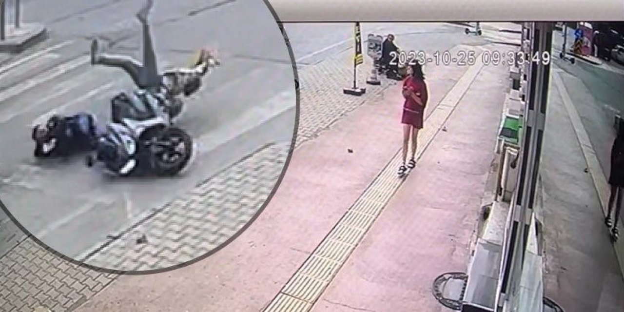 Ters yönden gelen motosiklet sürücüsü genç kıza çarptı
