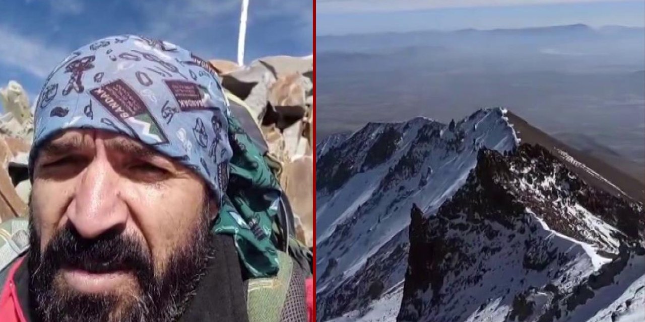 13 saatte tırmandığı dağın zirvesinden İsrail’e seslendi