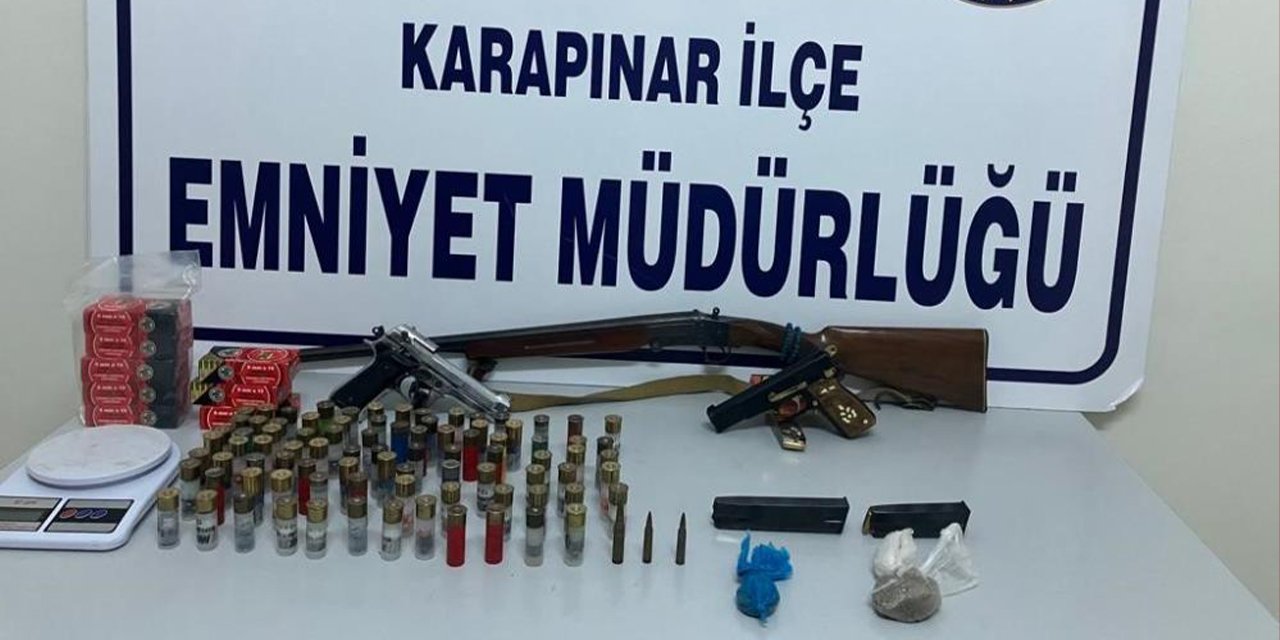Konya'da uyuşturucu satıcısının evinden cephane çıktı