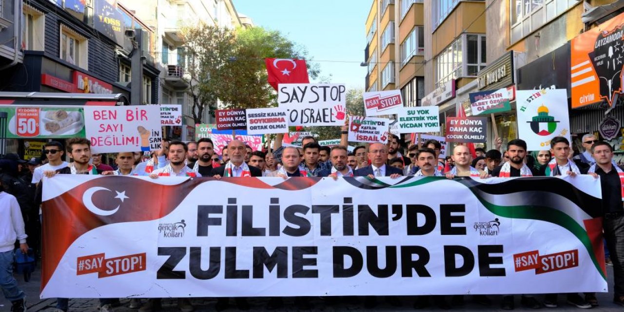 AK Parti Konya Gençlik Kollarından İsrail protestosu