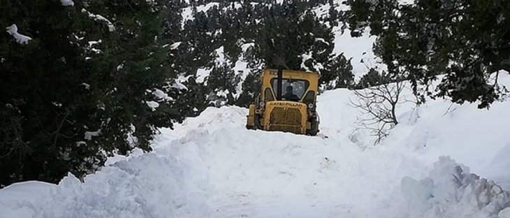Konya'da yaylada kardan mahsur kalan besicilerin yolu yeniden açıldı