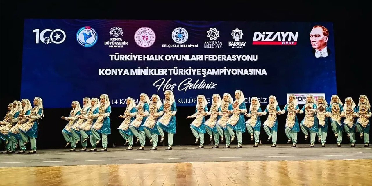Konya’daki Halk Oyunları Şampiyonasında kazananlar belli oldu