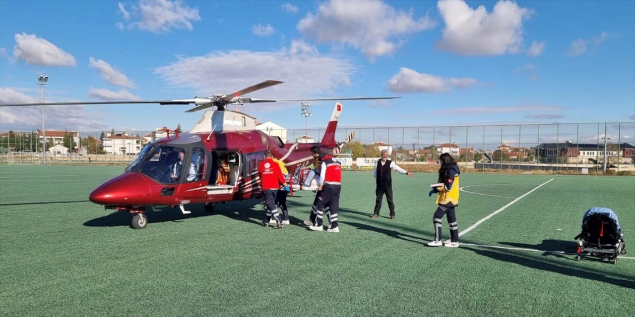 Konya’da ambulans helikopter bu kez kalp krizi geçiren hasta için havalandı