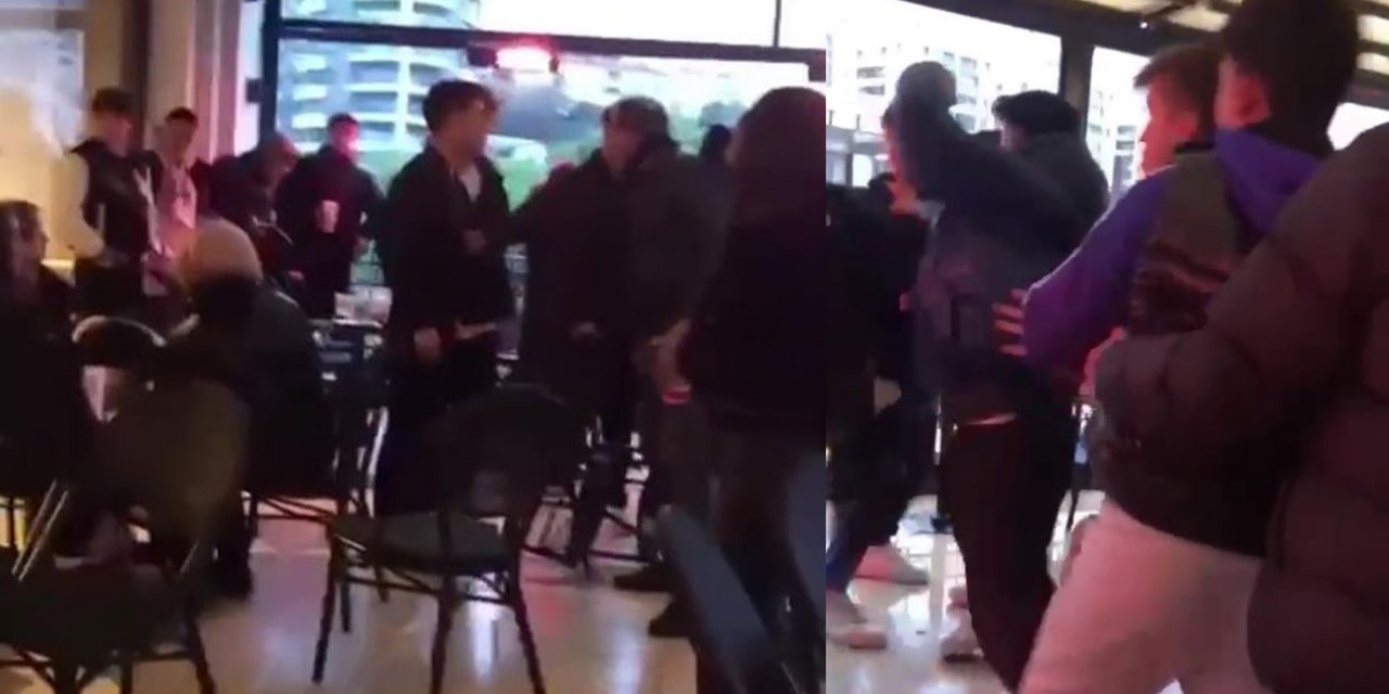 Kahve dükkanında İsrail’i protesto edenler ve müşteriler birbirine girdi