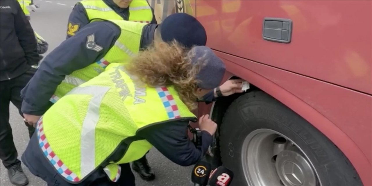 Ticari araçlarda kış lastiği denetimi başladı