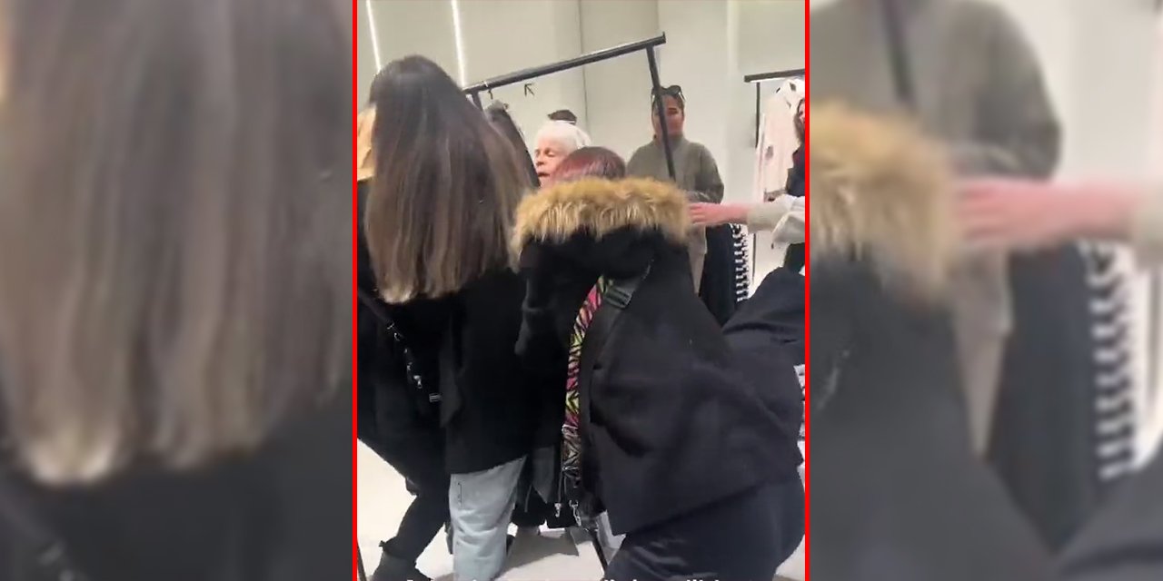 Mağazada kadınların indirim kavgası kamerada