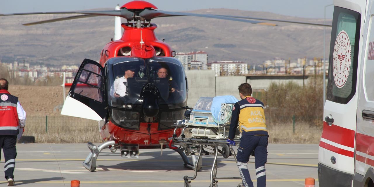 Konya’da 5 aylık bebek için ambulans helikopterle seferberlik
