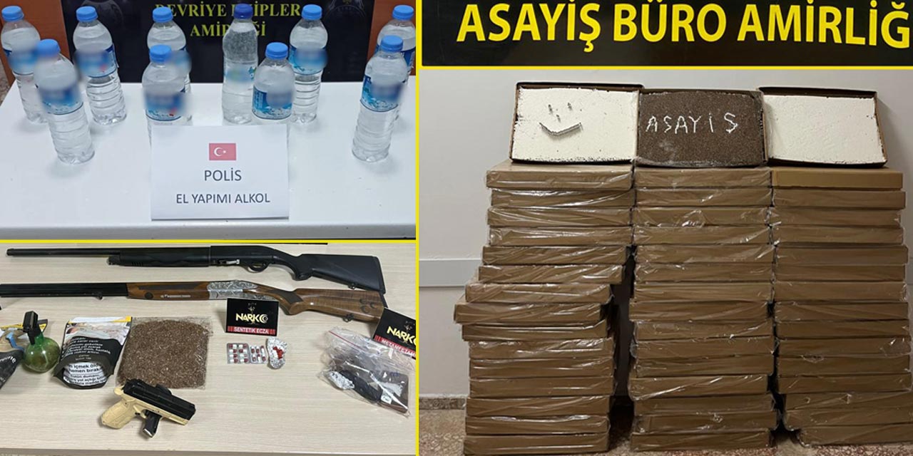 Konya’da uyuşturucu, sahte alkol ve silah operasyonu: 8 gözaltı