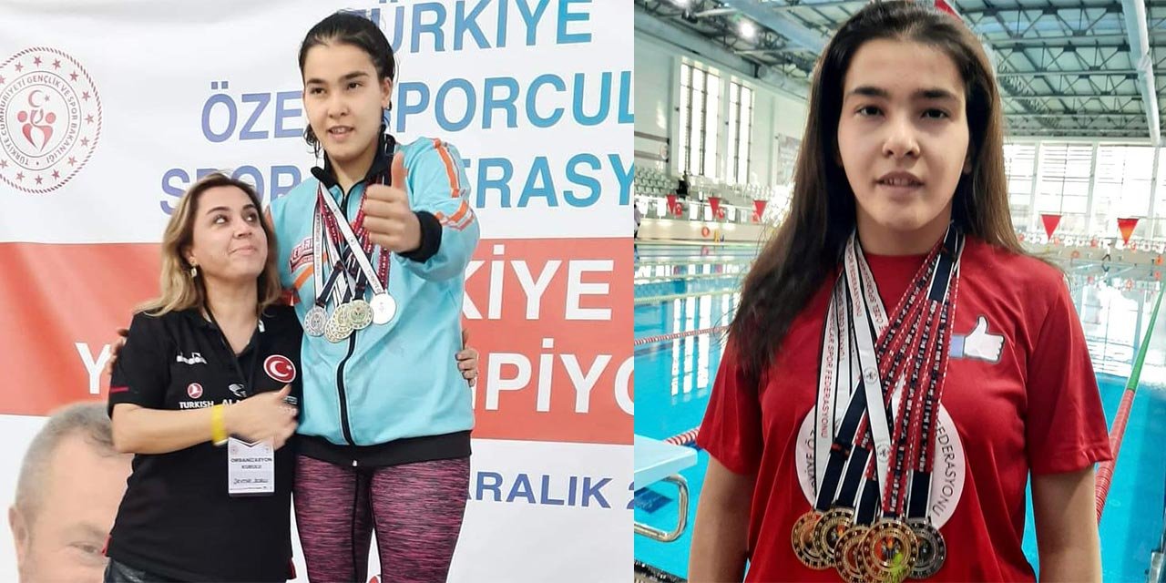 Konyalı özel sporcu yüzme şampiyonasına damga vurdu
