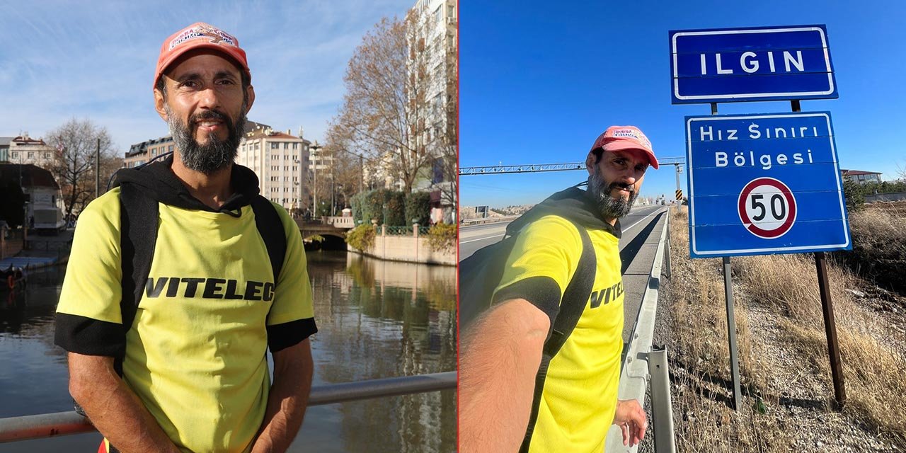 Deprem farkındalığı için koşan Fransız aktivist Konya yolunda