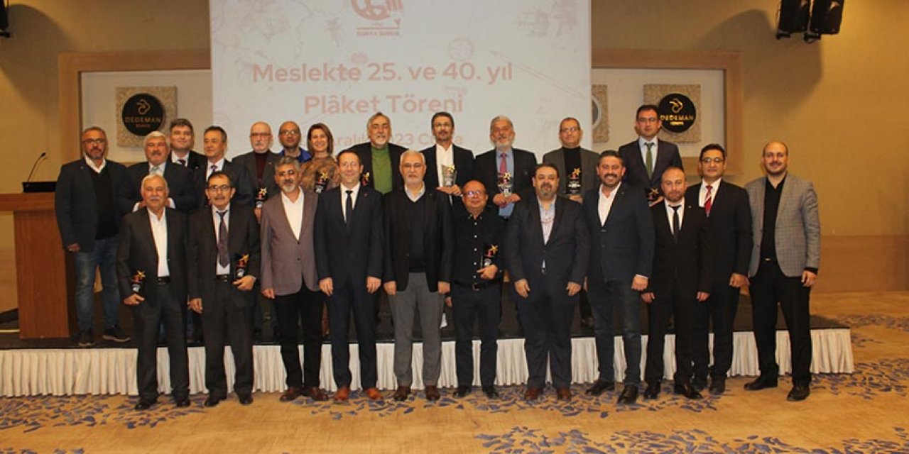 Konya’da 25. ve 40. yılını dolduran HKMO üyeleri plaketle onurlandırıldı