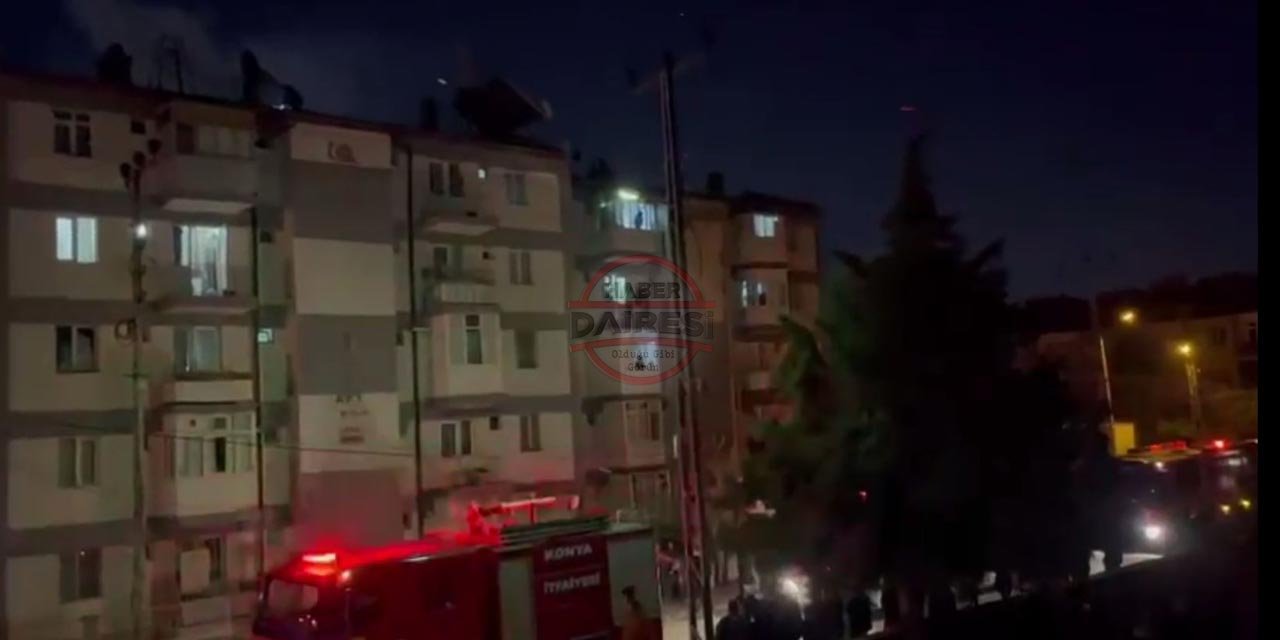 Konya’da 5 katlı binada korkutan yangın!