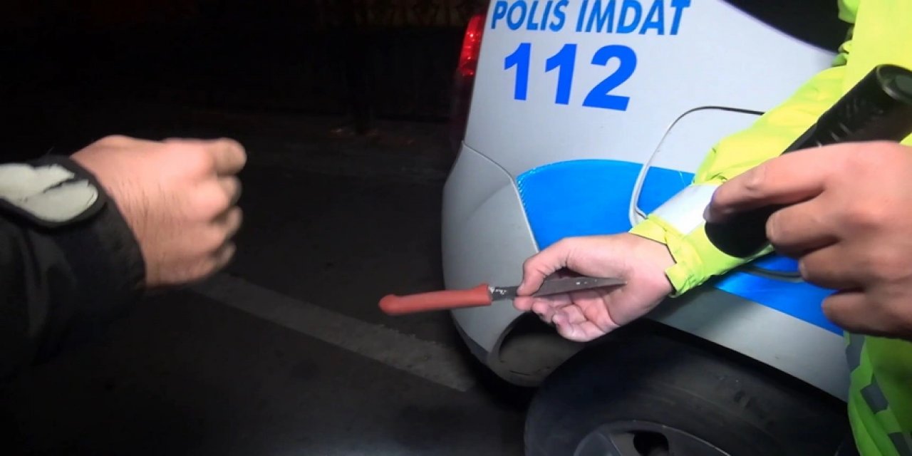 Konya’da gasp şüphelisi polise bıçak çekti