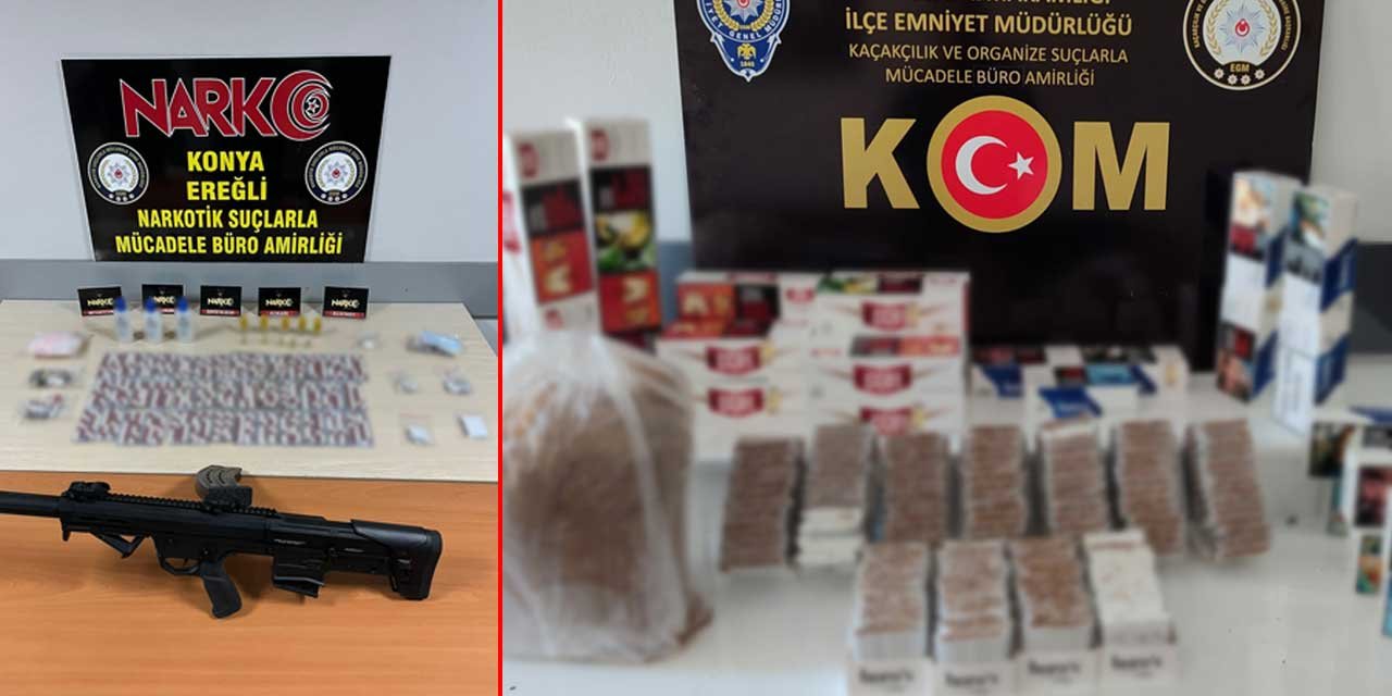 Konya’da asayiş, narkotik ve kaçakçılık operasyonu: 6 gözaltı