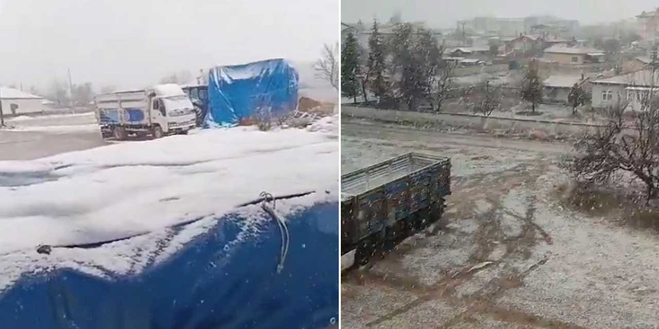 Konya’nın 5 ilçesinde kar yağışı başladı