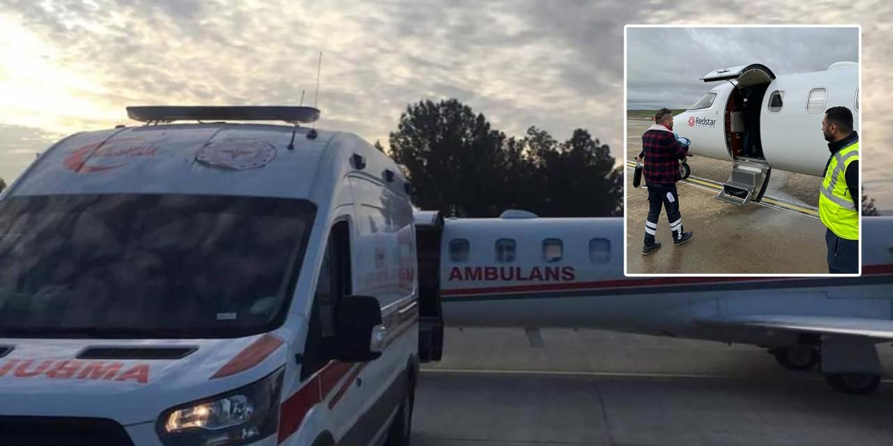 Ambulans uçak 40 günlük Muhammet’i Konya’ya taşıdı