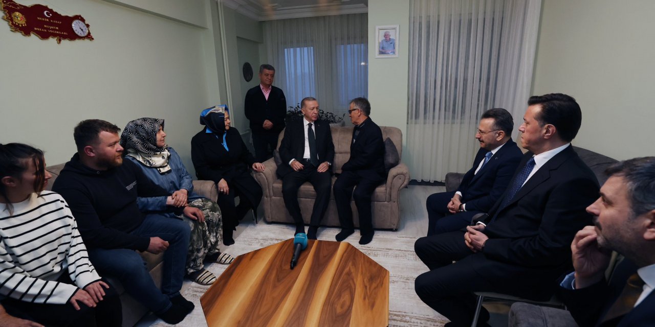 Cumhurbaşkanı Erdoğan'dan şehit Tunahan Evcin'in ailesine ziyaret