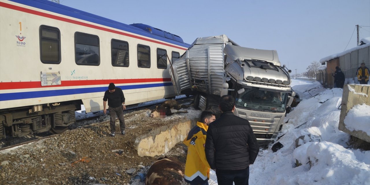 Hemzemin geçitte hayvan yüklü TIR’a tren çarptı: 2 ölü