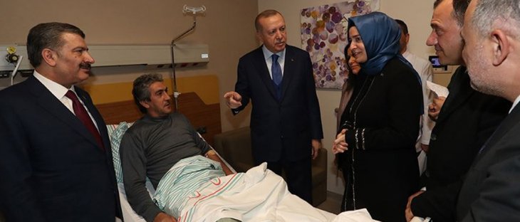 Cumhurbaşkanı Erdoğan yaralıları ziyaret etti