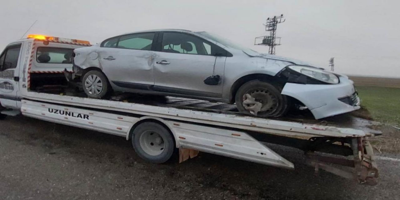 Konya’da otomobil takla attı, sürücü yaralı kurtuldu
