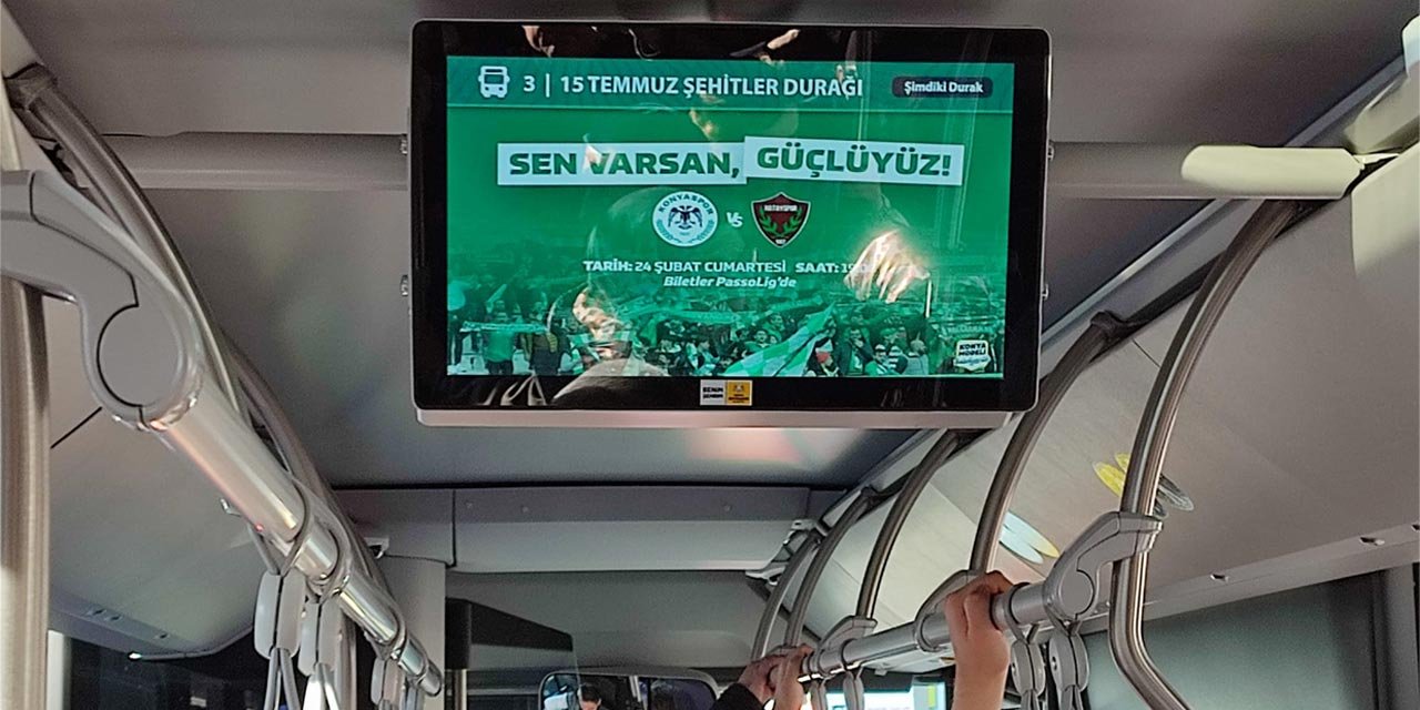 Otobüs ve tramvaylarda Konyaspor taraftarına Hatay maçı daveti