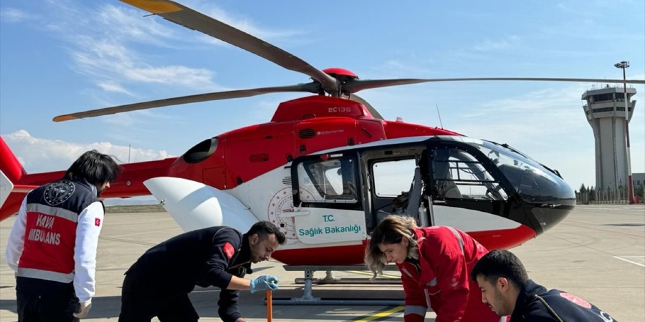 Helikopter ambulans 1 yaşındaki Ahmet için havalandı