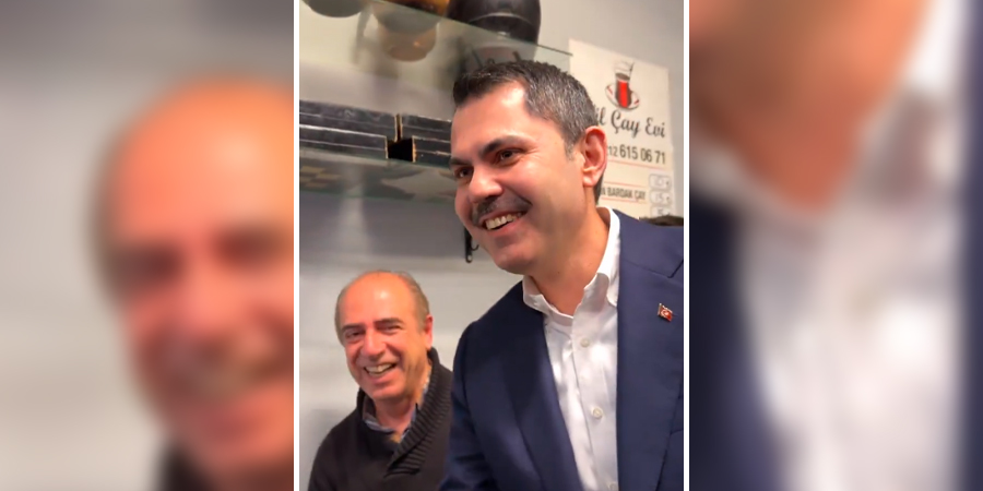 Murat Kurum tavla oyunuyla kahvehanedeki vatandaşları gülümsetti