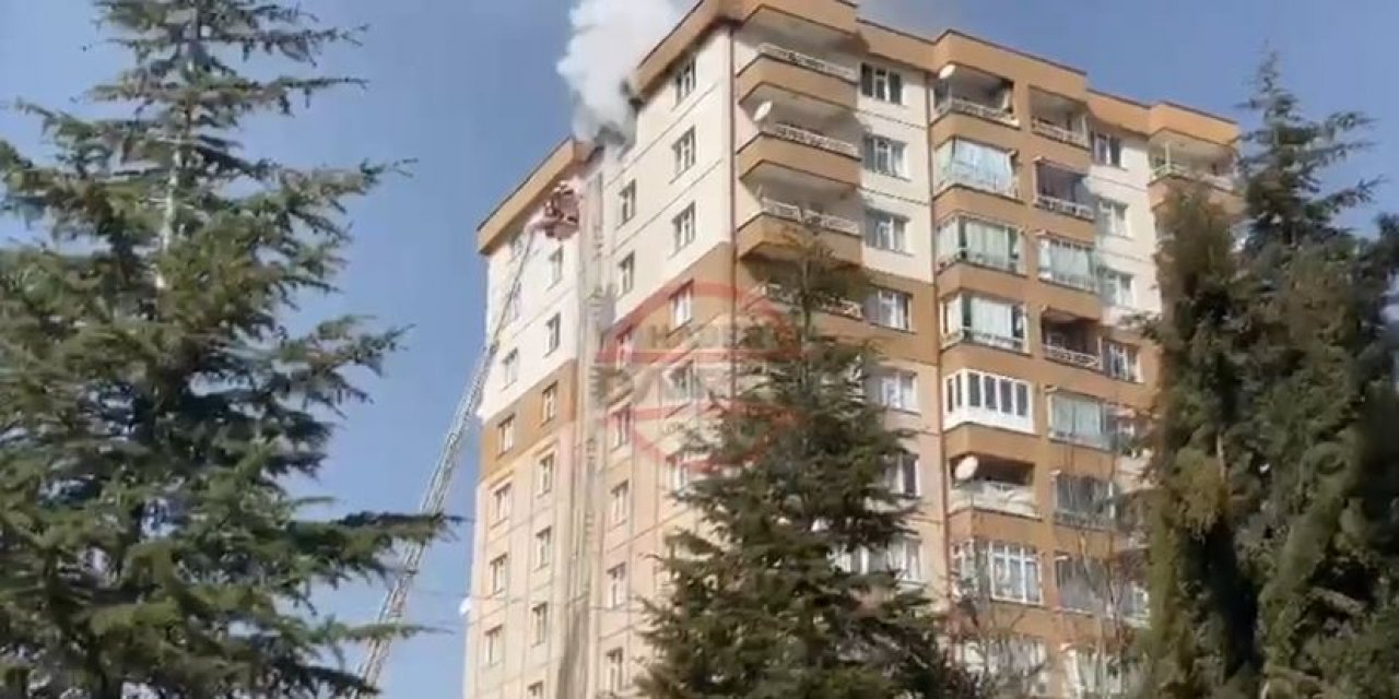 Konya’da 10 katlı binada yangın paniği