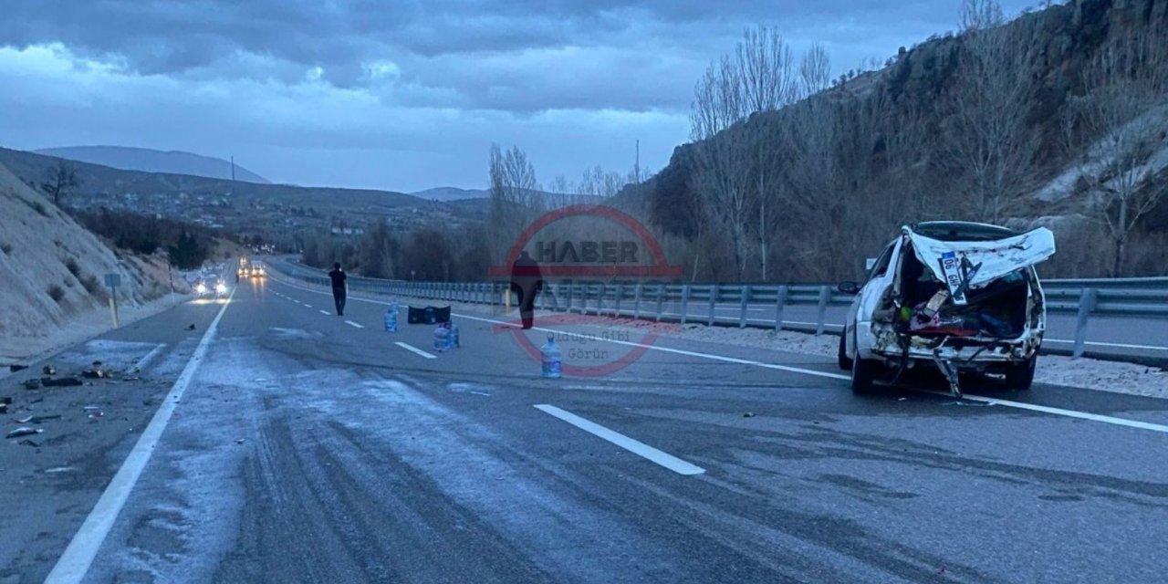Konya’da vatandaşlar kaza yerinde su bidonuyla önlem aldı