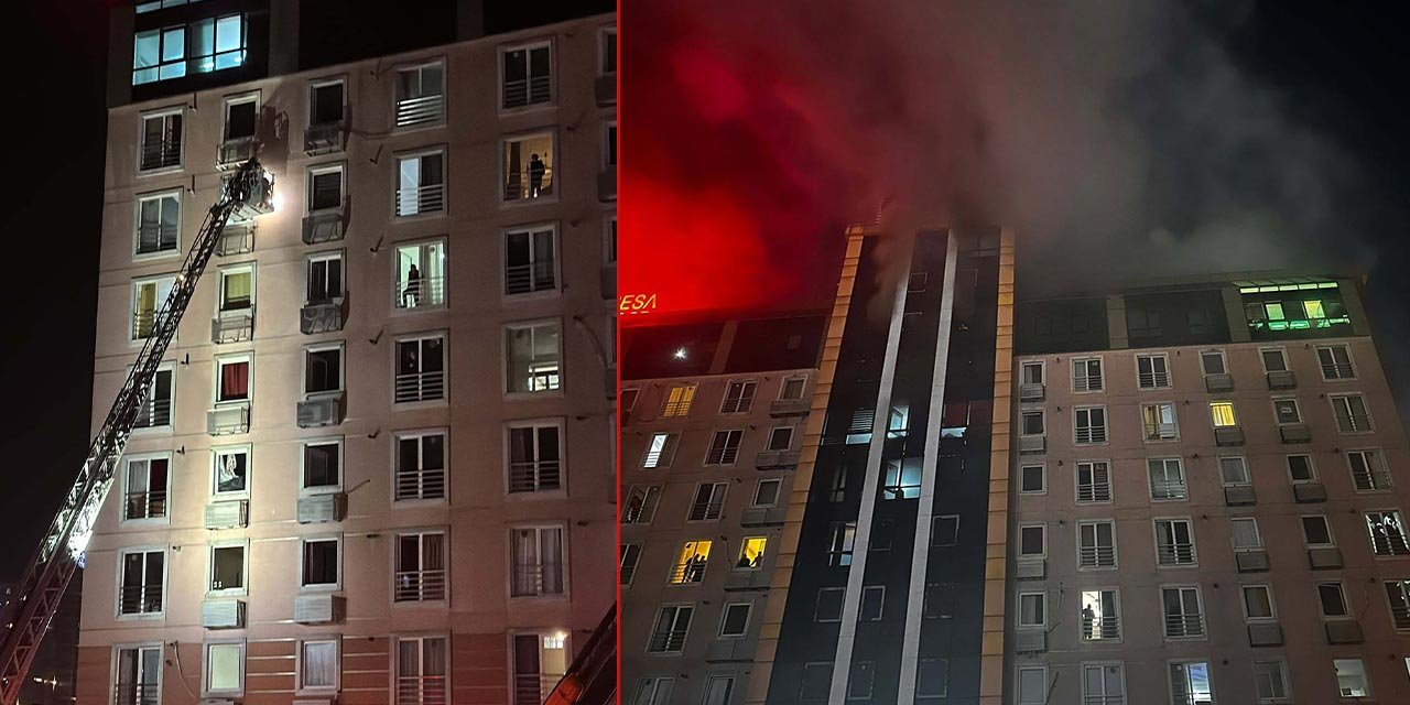 Rezidansta korkutan yangın: mahsur kalan 40 kişi kurtarıldı