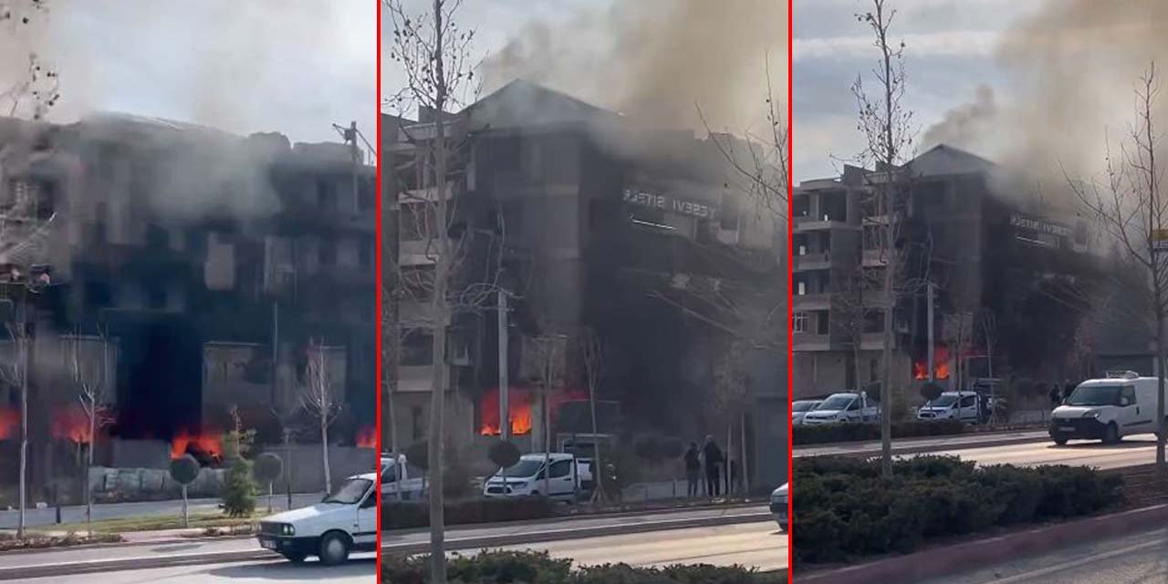 Konya’da inşaat halindeki binada korkutan yangın