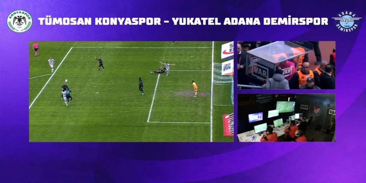 Konyaspor - Adana Demirspor maçı VAR kayıtları açıklandı