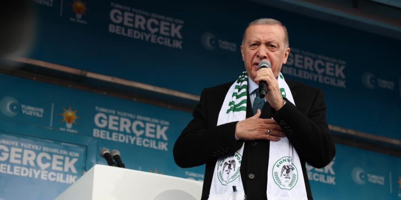 Konya mitinginde çıraklık mağduru sloganlarına Cumhurbaşkanı Erdoğan’dan cevap