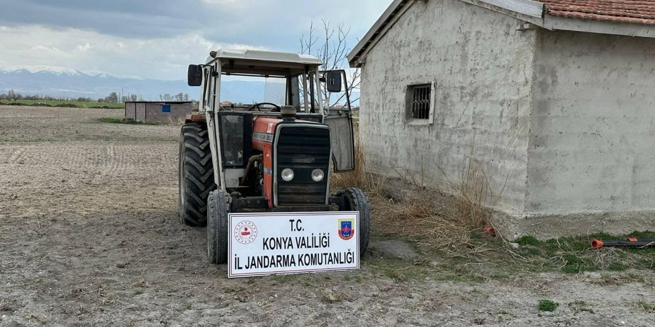 Konya’da çalınan traktör bu halde bulundu