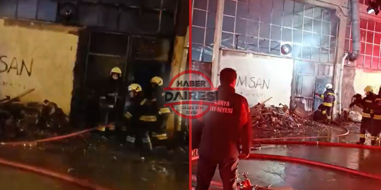 Konya’daki sanayi sitesinde korkutan yangın