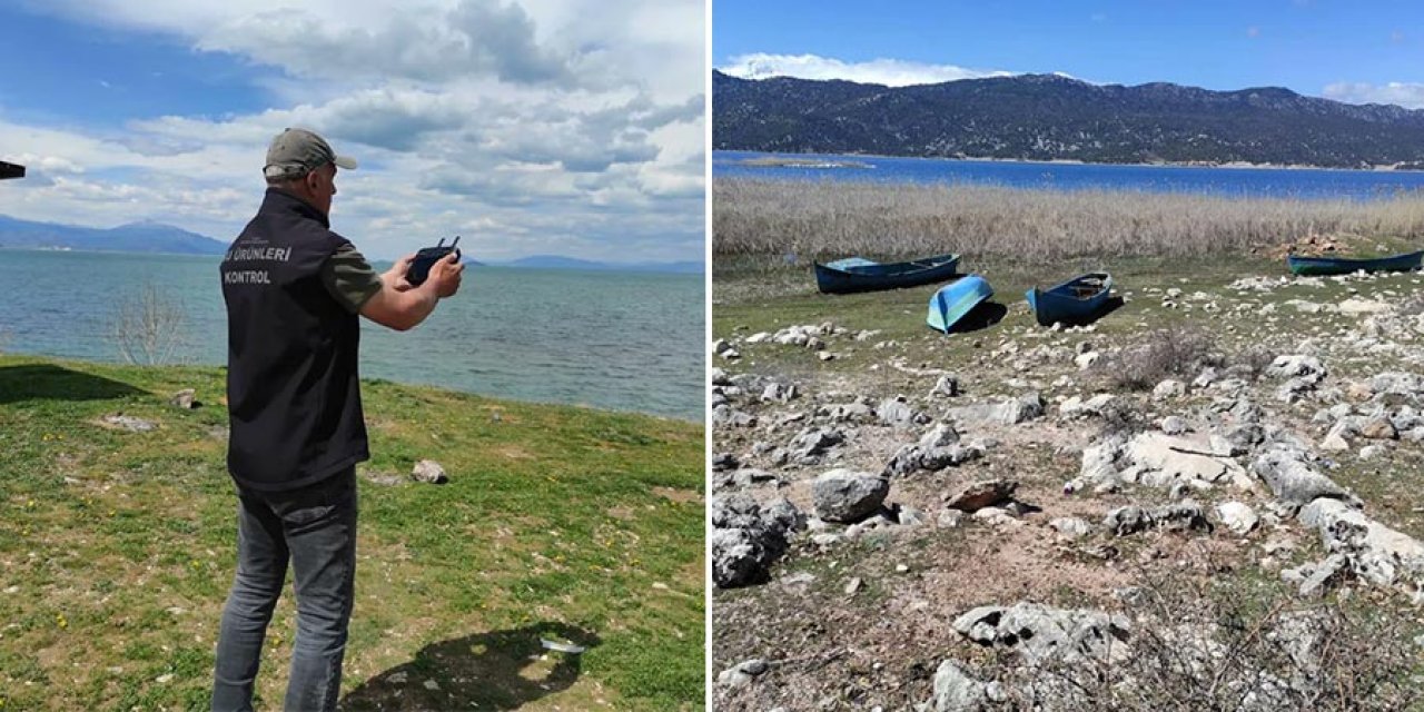 Konya Beyşehir Gölü'nde avlanma yasağı denetimleri sürüyor