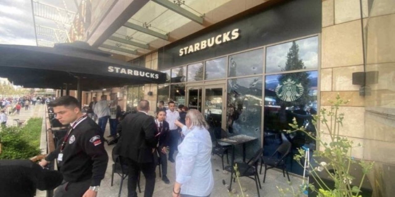 Kahve zinciri Starbucks şubesine silahlı ve taşlı saldırı