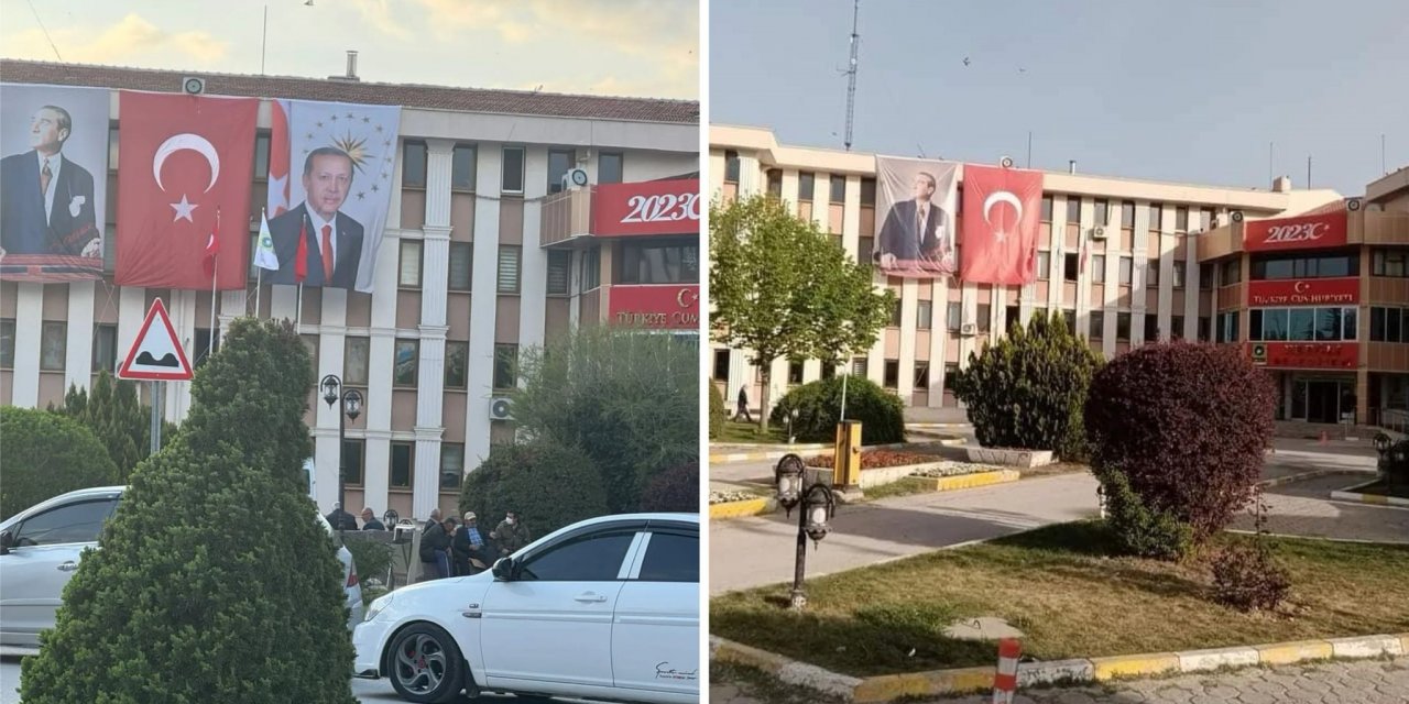Konya’da CHP’li yeni başkan Cumhurbaşkanı Erdoğan posterini kaldırdı