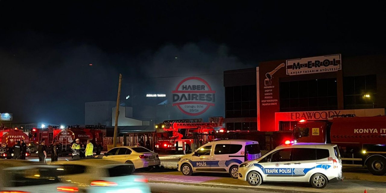 Konya'da fabrika yangını! Çok sayıda ekip müdahale etti