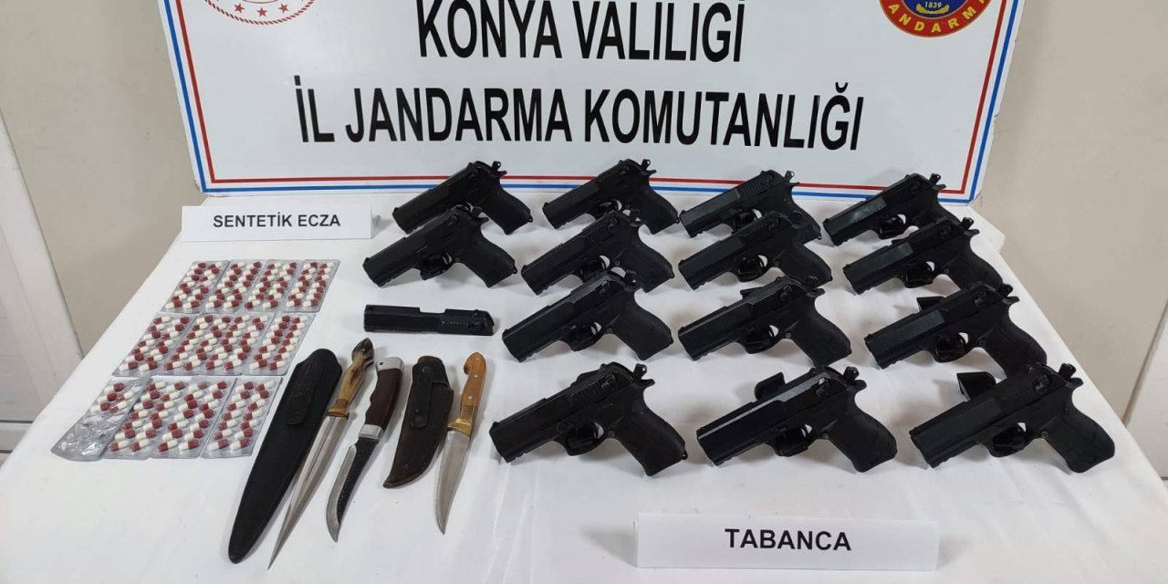 Konya’da kaçak silah ve uyuşturucu operasyonu