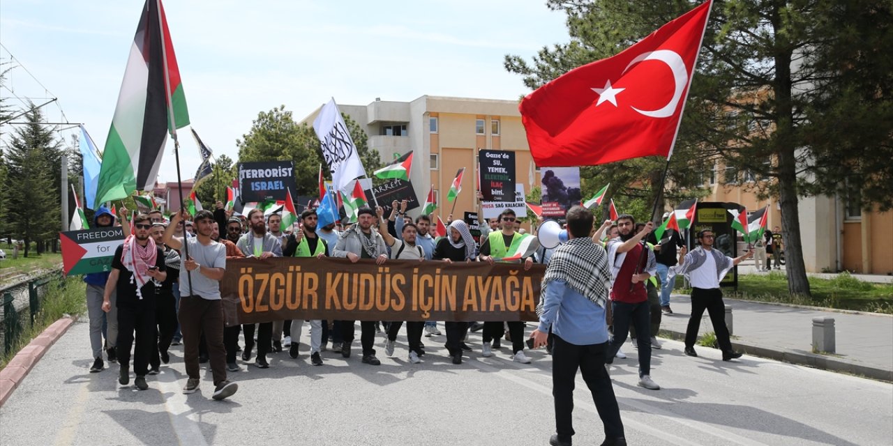 Konya’da üniversite öğrencileri İsrail'in saldırılarını protesto etti
