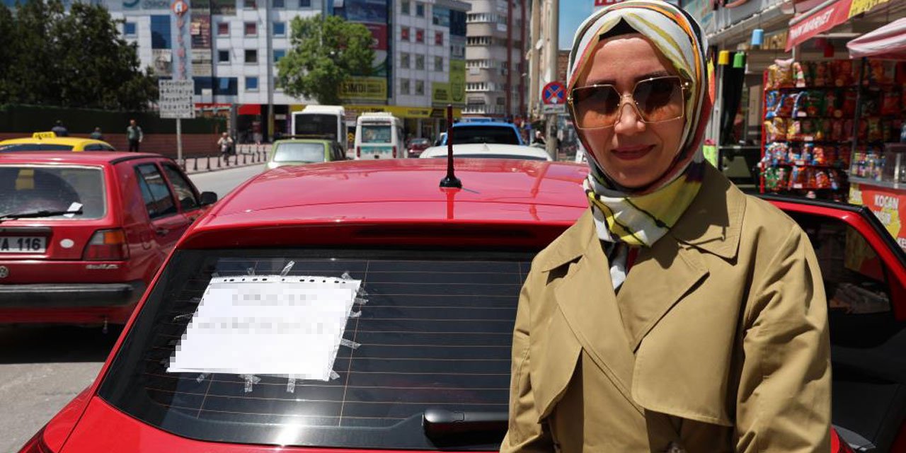 Konya’da kadın sürücü aracına astığı yazıyla yaşadığı zorluğu çözdü