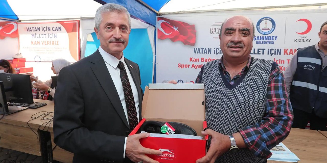 Şahinbey Belediyesi kan bağışı spor ayakkabı hediyesi 2024