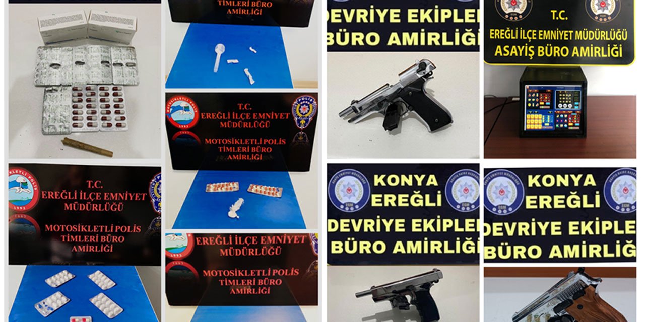 Konya’da uyuşturucu ve silah operasyonu